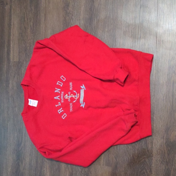 Gildan Size Small Red Orlando Florida Nautical Crewneck - Picture 4 of 6